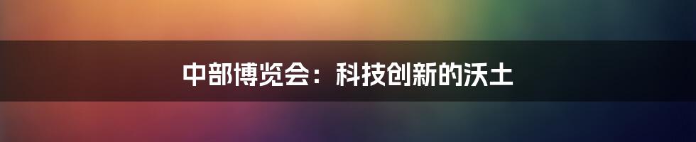 中部博览会：科技创新的沃土