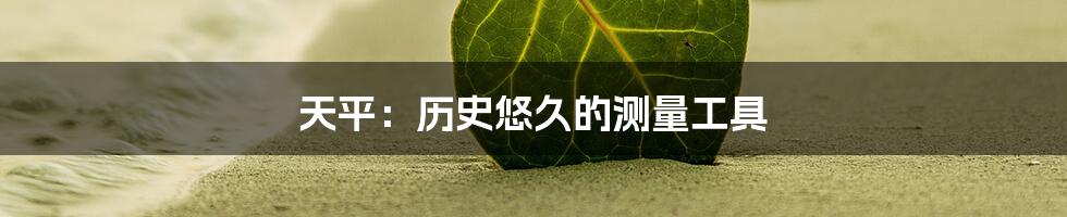 天平：历史悠久的测量工具