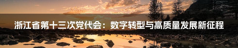 浙江省第十三次党代会：数字转型与高质量发展新征程