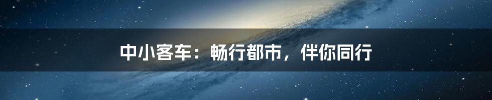 中小客车：畅行都市，伴你同行