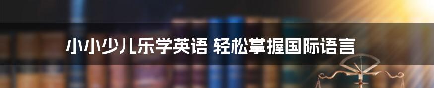 小小少儿乐学英语 轻松掌握国际语言