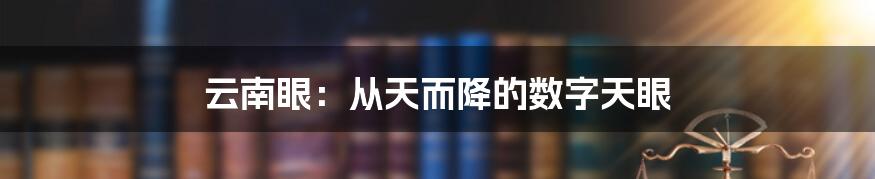 云南眼：从天而降的数字天眼