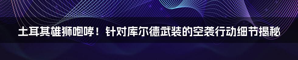 土耳其雄狮咆哮！针对库尔德武装的空袭行动细节揭秘