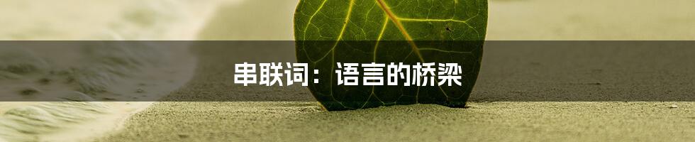 串联词：语言的桥梁