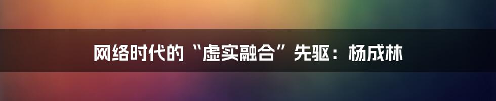 网络时代的“虚实融合”先驱：杨成林