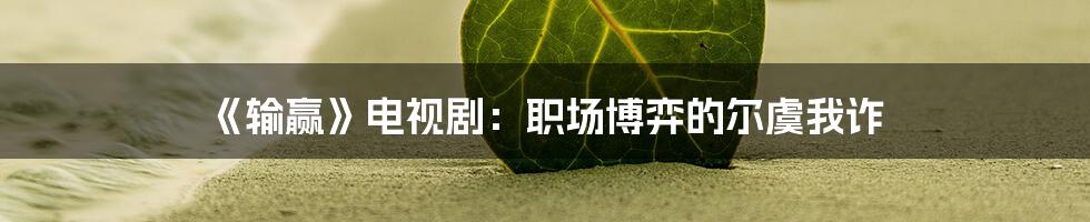 《输赢》电视剧：职场博弈的尔虞我诈