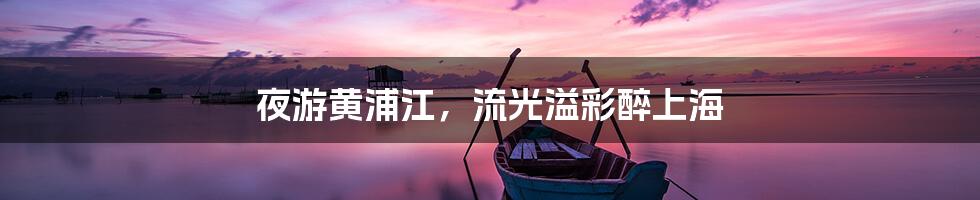 夜游黄浦江，流光溢彩醉上海