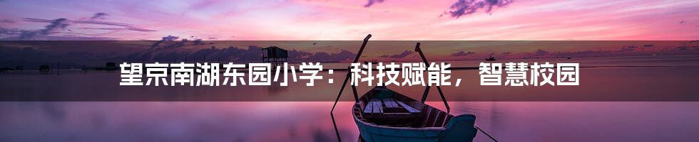 望京南湖东园小学：科技赋能，智慧校园