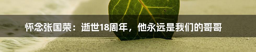 怀念张国荣：逝世18周年，他永远是我们的哥哥