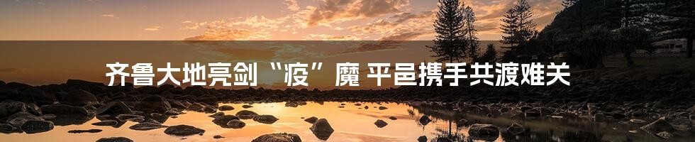 齐鲁大地亮剑“疫”魔 平邑携手共渡难关