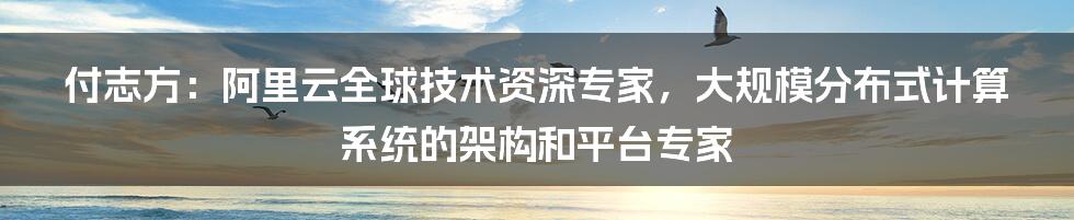 付志方：阿里云全球技术资深专家，大规模分布式计算系统的架构和平台专家