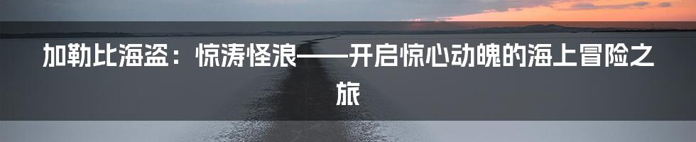 加勒比海盗：惊涛怪浪——开启惊心动魄的海上冒险之旅