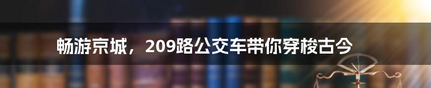 畅游京城，209路公交车带你穿梭古今