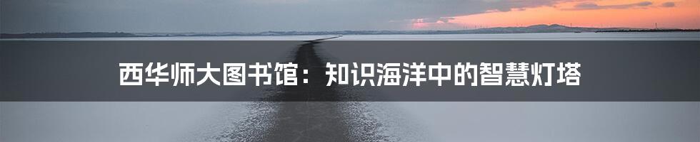 西华师大图书馆：知识海洋中的智慧灯塔