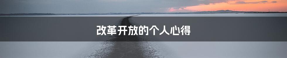 改革开放的个人心得