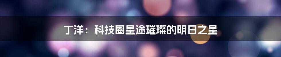 丁洋：科技圈星途璀璨的明日之星