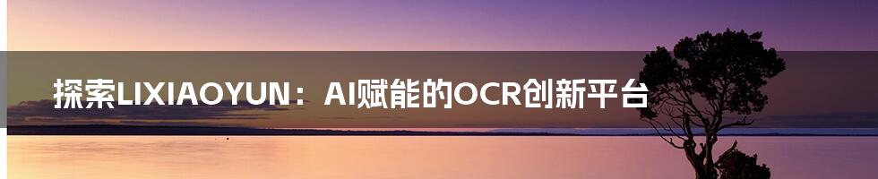 探索LIXIAOYUN：AI赋能的OCR创新平台