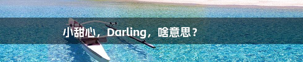 小甜心，Darling，啥意思？