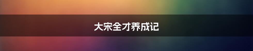 大宋全才养成记