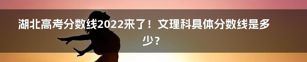 湖北高考分数线2022来了！文理科具体分数线是多少？