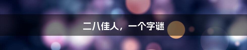 二八佳人，一个字谜