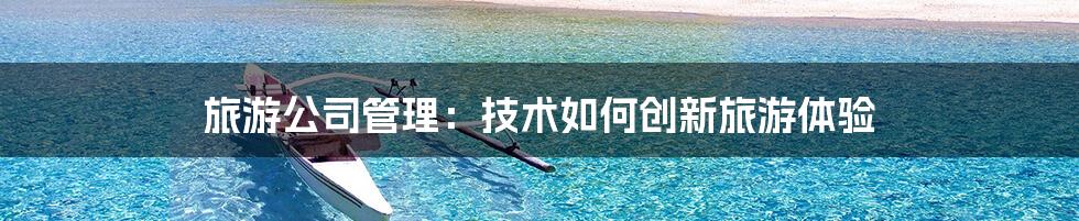 旅游公司管理：技术如何创新旅游体验