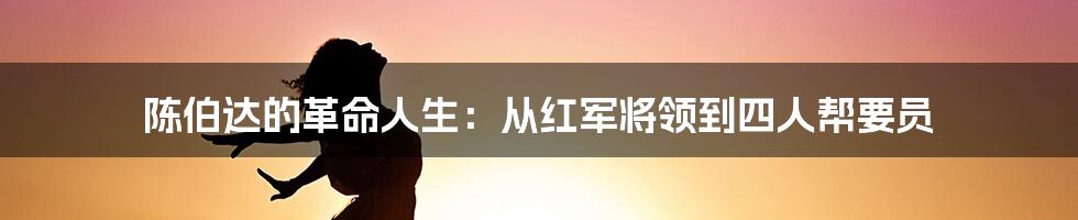 陈伯达的革命人生：从红军将领到四人帮要员