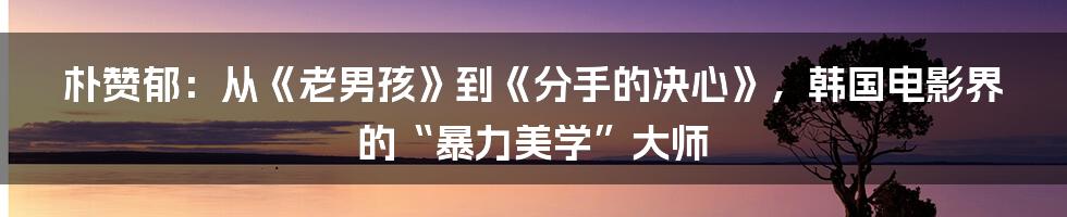 朴赞郁：从《老男孩》到《分手的决心》，韩国电影界的“暴力美学”大师