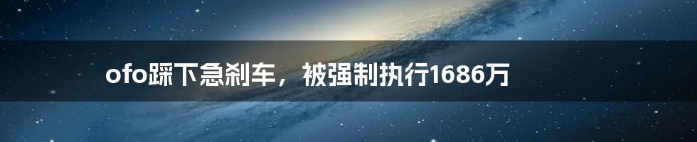 ofo踩下急刹车，被强制执行1686万