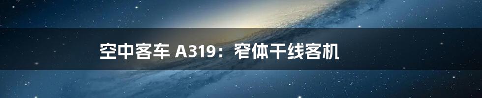 空中客车 A319：窄体干线客机