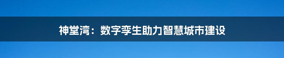 神堂湾：数字孪生助力智慧城市建设