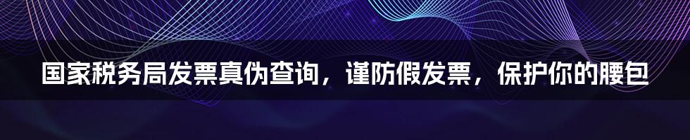 国家税务局发票真伪查询，谨防假发票，保护你的腰包