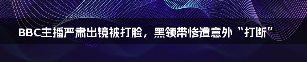 BBC主播严肃出镜被打脸，黑领带惨遭意外“打断”