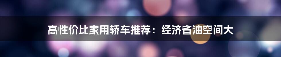 高性价比家用轿车推荐：经济省油空间大