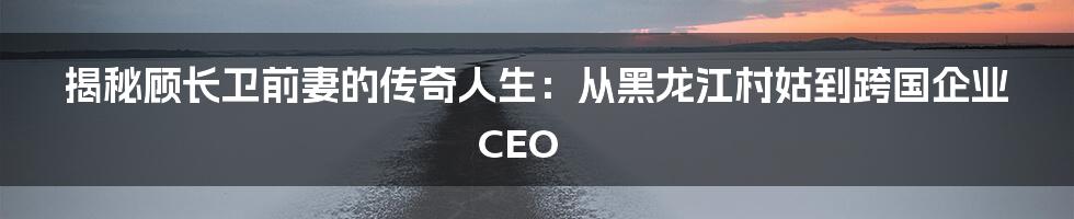 揭秘顾长卫前妻的传奇人生：从黑龙江村姑到跨国企业CEO