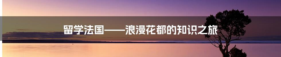 留学法国——浪漫花都的知识之旅