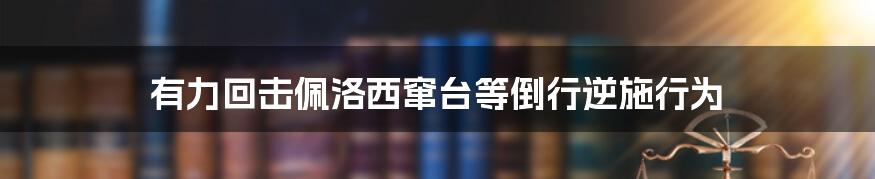 有力回击佩洛西窜台等倒行逆施行为