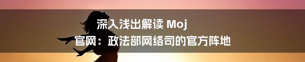 深入浅出解读 Moj 官网：政法部网络司的官方阵地