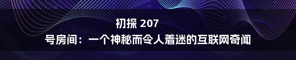 初探 207 号房间：一个神秘而令人着迷的互联网奇闻