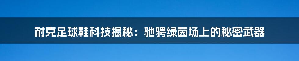 耐克足球鞋科技揭秘：驰骋绿茵场上的秘密武器