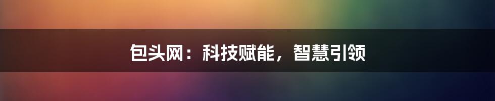 包头网：科技赋能，智慧引领