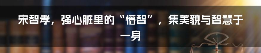 宋智孝，强心脏里的“懵智”，集美貌与智慧于一身