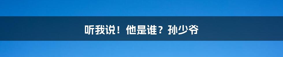 听我说！他是谁？孙少爷