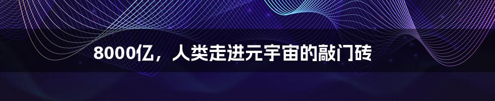 8000亿，人类走进元宇宙的敲门砖