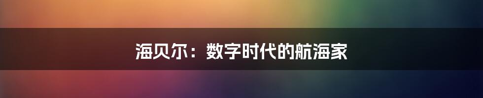 海贝尔：数字时代的航海家