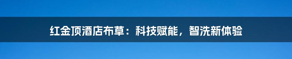 红金顶酒店布草：科技赋能，智洗新体验