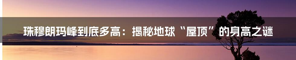 珠穆朗玛峰到底多高：揭秘地球“屋顶”的身高之谜