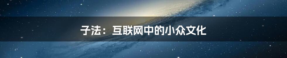 子法：互联网中的小众文化