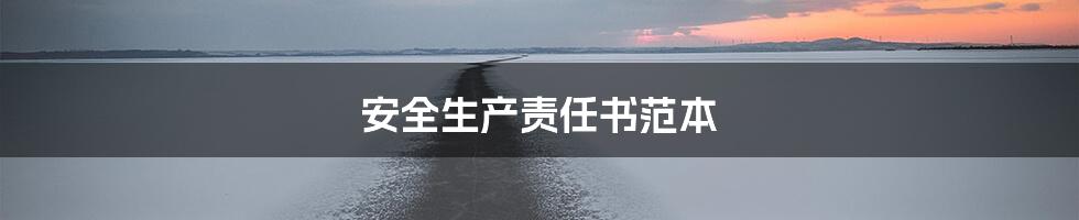 安全生产责任书范本