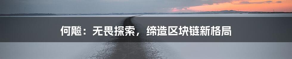 何飚：无畏探索，缔造区块链新格局